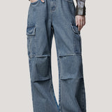 Stylish Denim Wide-leg Pants