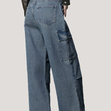 Stylish Denim Wide-leg Pants