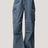 Stylish Denim Wide-leg Pants