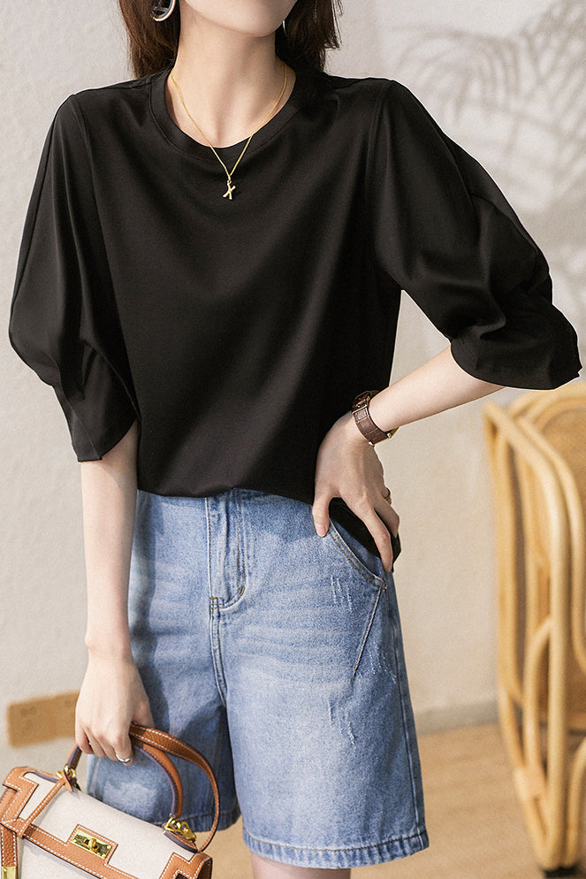 Designer Puff Sleeve T-Shirt - liwisi