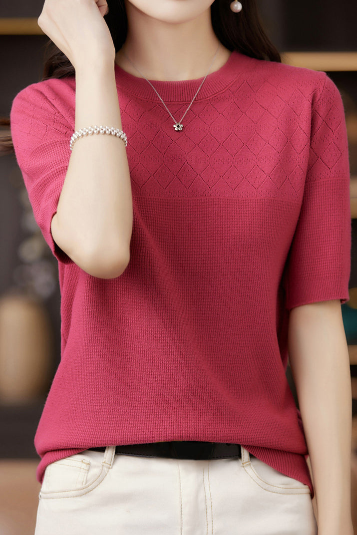 Knit Short Sleeve Top - liwisi