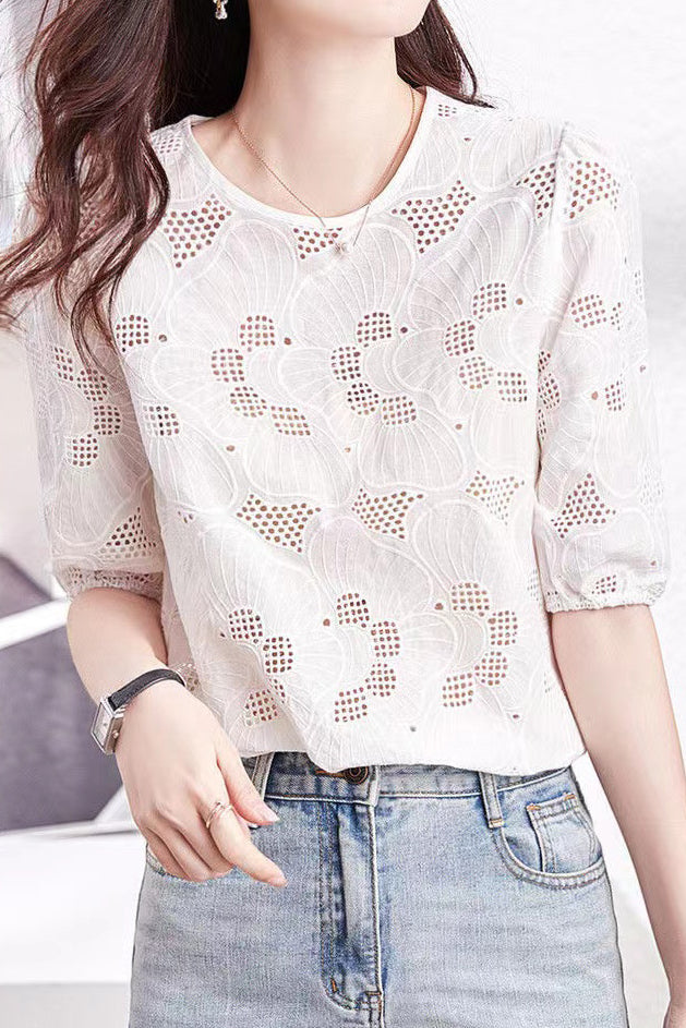 Breathable Hollow-Out T-Shirt - liwisi