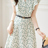 Elegant Ruffled Floral Dress