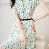 Elegant Ruffled Floral Dress