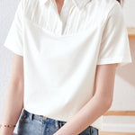 Casual textured patchwork top - liwisi