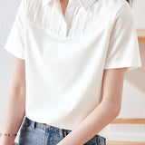 Casual textured patchwork top - liwisi
