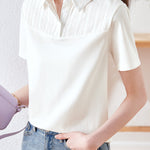 Casual textured patchwork top - liwisi