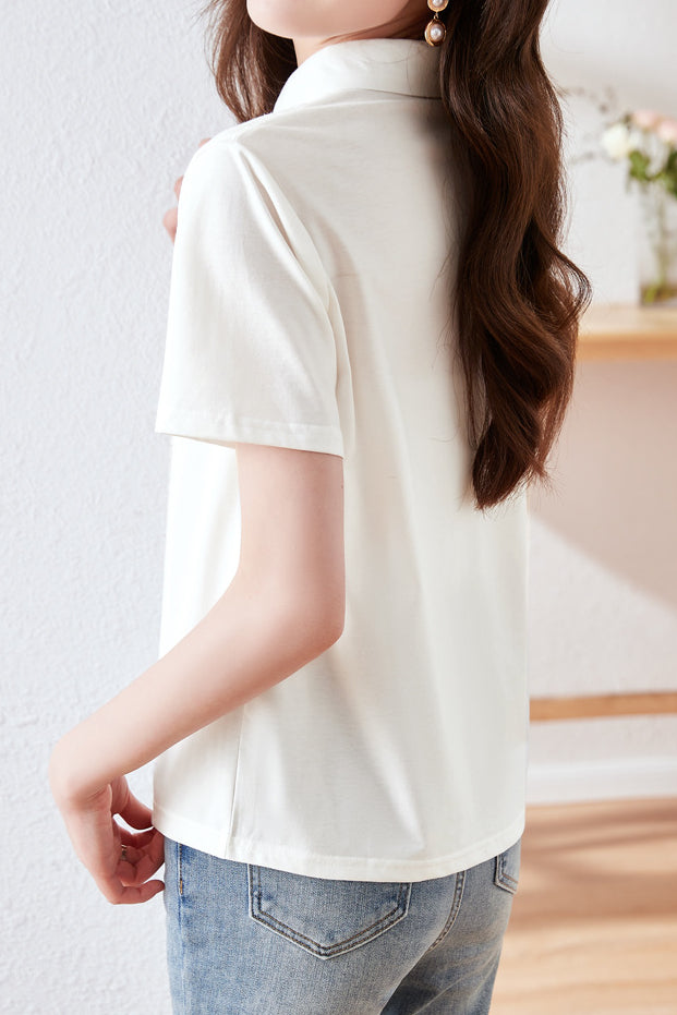 Casual textured patchwork top - liwisi