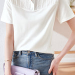 Casual textured patchwork top - liwisi
