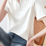 Casual textured patchwork top - liwisi