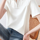 Casual textured patchwork top - liwisi