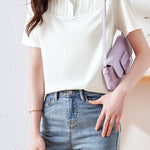 Casual textured patchwork top - liwisi