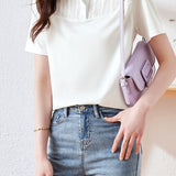Casual textured patchwork top - liwisi