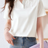 Casual textured patchwork top - liwisi