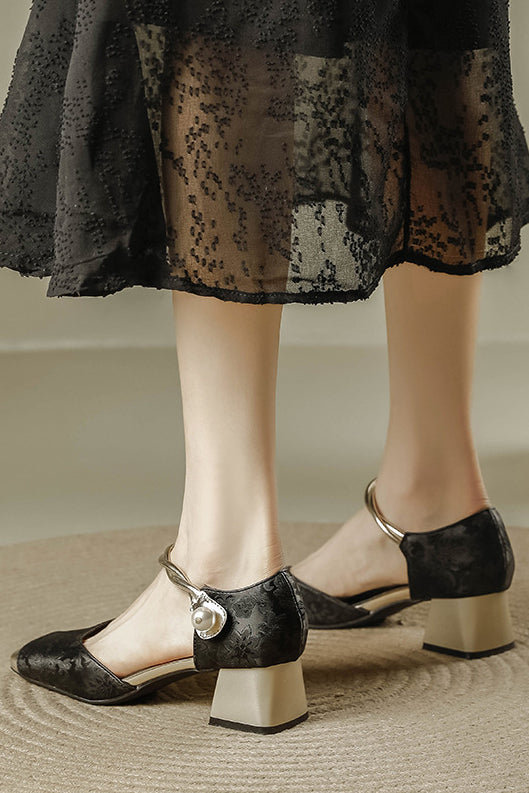 Elegant chunky-heeled high heels - liwisi