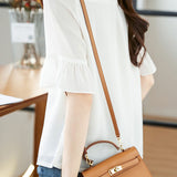 Lace hollow-out chiffon shirt