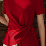 Irregular tie-waist top