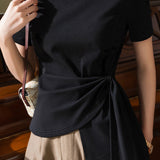 Irregular tie-waist top