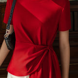 Irregular tie-waist top