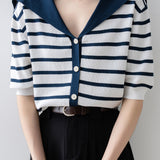 Color-Block Striped Knit Top