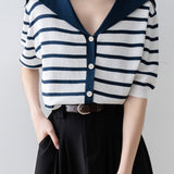 Color-Block Striped Knit Top