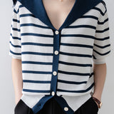 Color-Block Striped Knit Top