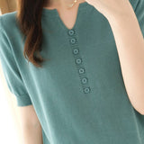 Minimalist Short-Sleeve Knit Top