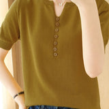 Minimalist Short-Sleeve Knit Top
