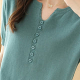 Minimalist Short-Sleeve Knit Top