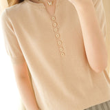 Minimalist Short-Sleeve Knit Top