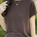 Simple Off-The-Shoulder Loose Half-Sleeve Top