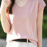 Minimalist Solid Color Knit Top