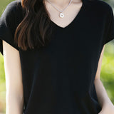 Minimalist Solid Color Knit Top