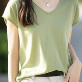 Minimalist Solid Color Knit Top