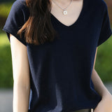 Minimalist Solid Color Knit Top