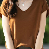 Minimalist Solid Color Knit Top