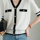 Simple Color-Block Knit Top