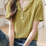 Textured Hooded T-Shirt