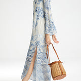Romantic Silk Print Dress