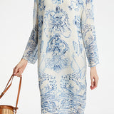 Romantic Silk Print Dress