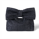 Bowknot Straw Tote Bag