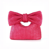 Bowknot Straw Tote Bag