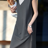 Minimalist Breathable Color Block Dress