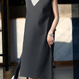 Minimalist Breathable Color Block Dress
