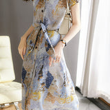 Printed Draped Dress
