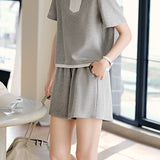 Casual Color Block Splicing Set