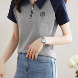 Minimalist Versatile Polo Collar Short Sleeve