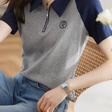 Minimalist Versatile Polo Collar Short Sleeve