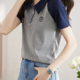 Minimalist Versatile Polo Collar Short Sleeve