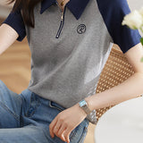 Minimalist Versatile Polo Collar Short Sleeve